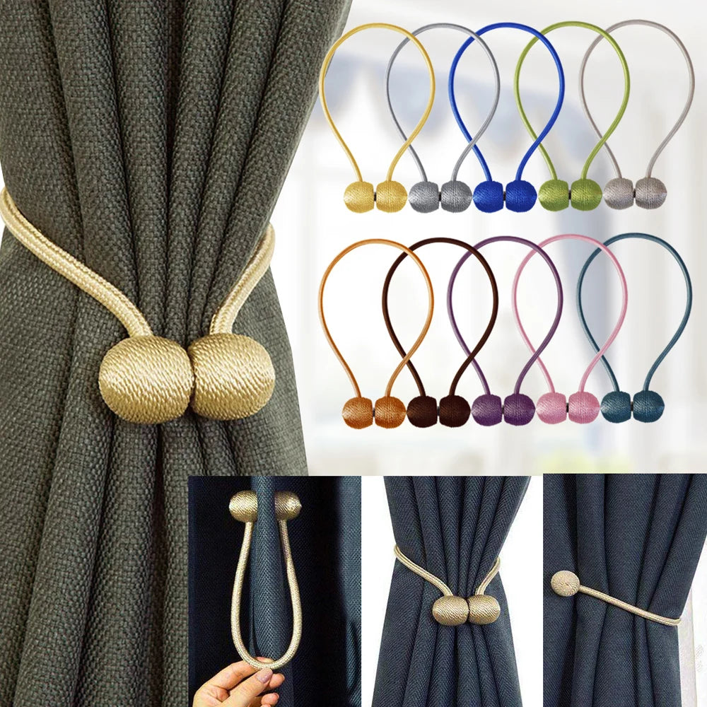 Magnetic Curtain Tieback Buckle Holder High quality Tieback Curtain Clip BELAVENIR Decorative Home Polyester Curtains Accessories