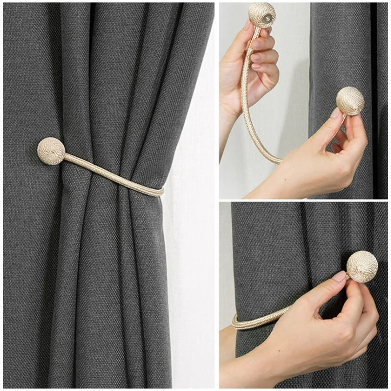 Magnetic Curtain Tieback Buckle Holder High quality Tieback Curtain Clip BELAVENIR Decorative Home Polyester Curtains Accessories