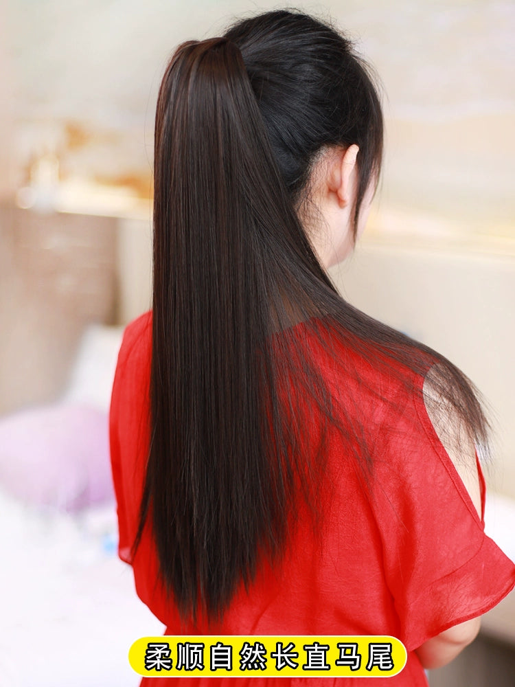 Chinese Ancient Style Wig Ponytail Grip Bun Cos Film and Television Ancient Costume High Ponytail Female Long Straight Hair Braid Hair Tail Artificial Hair | Hair Extention