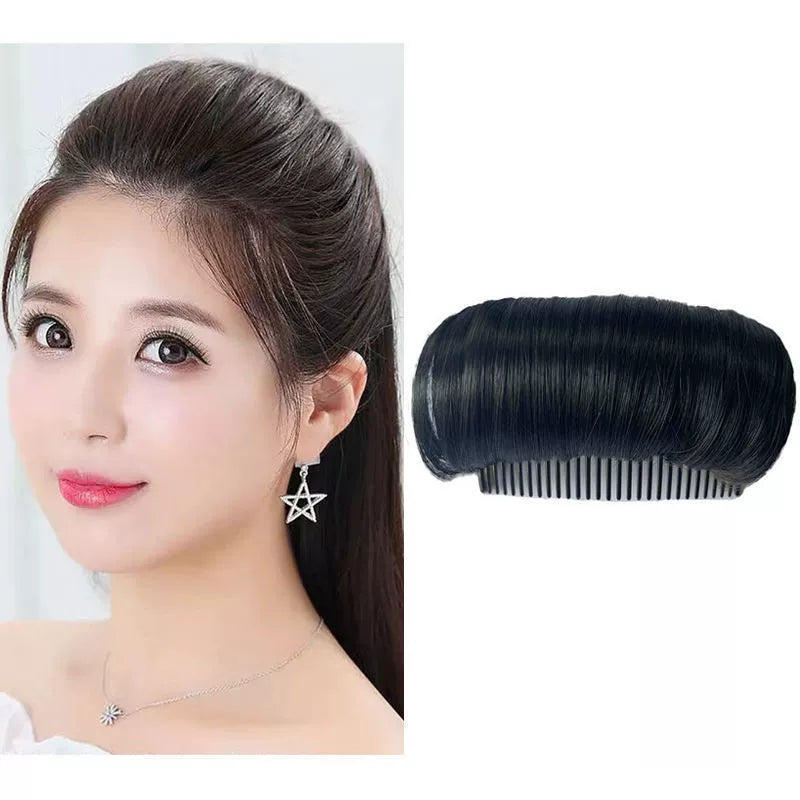 High Skull Top Cushion Hair Comb Wig  | Female Hair Band Hair Fluffy Implement Imitation Full Real Sofa Cushion Hair Root Artifact for a Lazy Ear Hanging