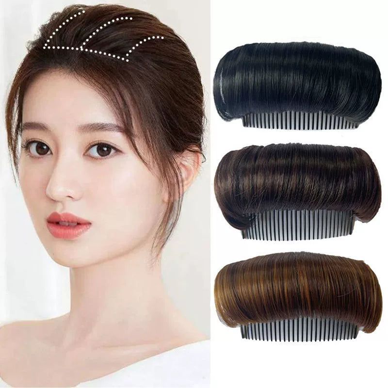 High Skull Top Cushion Hair Comb Wig  | Female Hair Band Hair Fluffy Implement Imitation Full Real Sofa Cushion Hair Root Artifact for a Lazy Ear Hanging