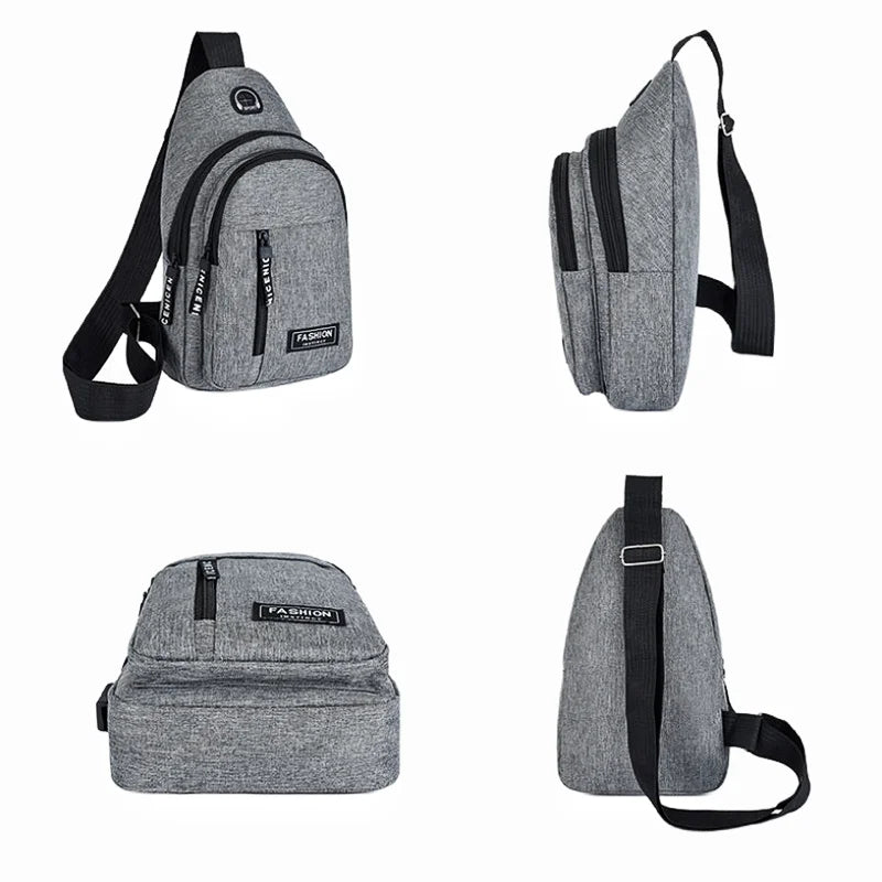 Oxford Cloth Multifunctional Chest Bag Men's Fashion Trend | Shoulder Bag | Korean Style Casual Waterproof Messenger Bag