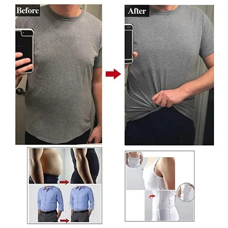 YBFDO Men Body Shaper Slimming Compression Vest Seamless Weight Loss Shapewear