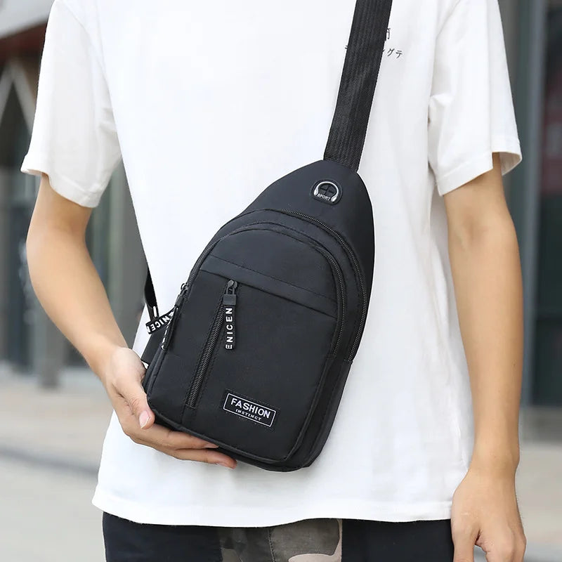 Oxford Cloth Multifunctional Chest Bag Men's Fashion Trend | Shoulder Bag | Korean Style Casual Waterproof Messenger Bag