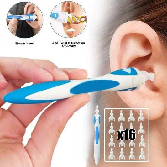 Ear Wax Remover With Soft Silicone 16 Replacement Tips To Grab Extract Earwax Ear Cleaner