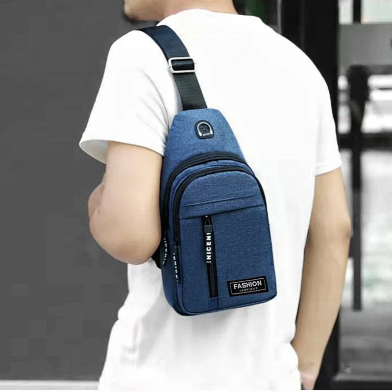 Oxford Cloth Multifunctional Chest Bag Men's Fashion Trend | Shoulder Bag | Korean Style Casual Waterproof Messenger Bag