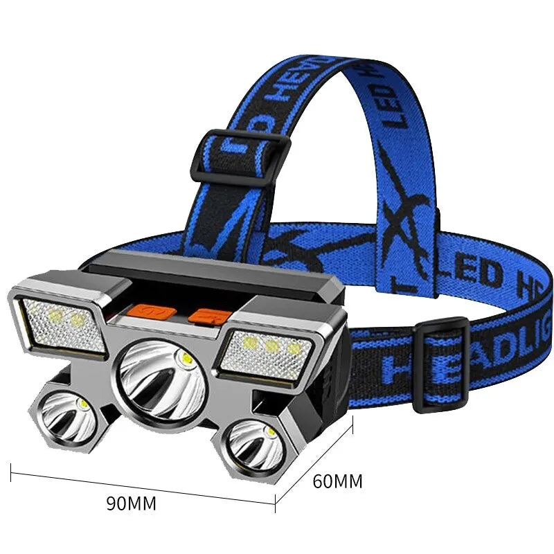 Powerful Rechargeable Head Flashlight for Fishing Led Headlamp Hunting Torch