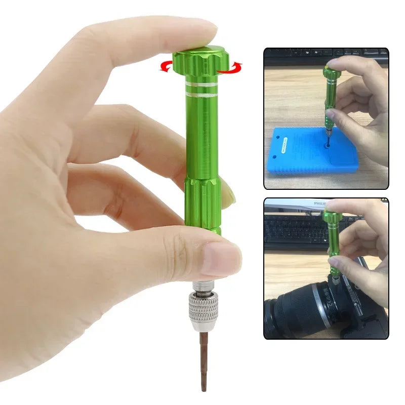 5 in 1 Screwdriver Bit Repair Kit Magnetic Torx Cross Pentalobe Head Screwdrivers Kit For iPhone Android Mobile Phone Open Tool Disassemble