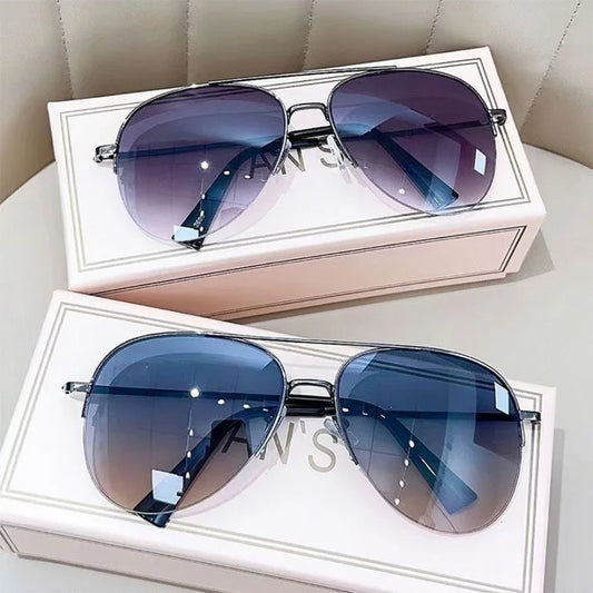 Gradient Sunglasses for Men Big Frame Pilot Sun Glasses Design Anti-reflective UV400 (No Box)