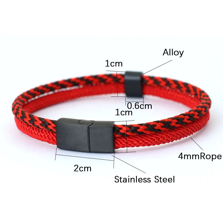 2024 Fashion | Mens Bracelet Bangle Black Stainless Steel Detachable Magnet Buckle Nautical Bracelet