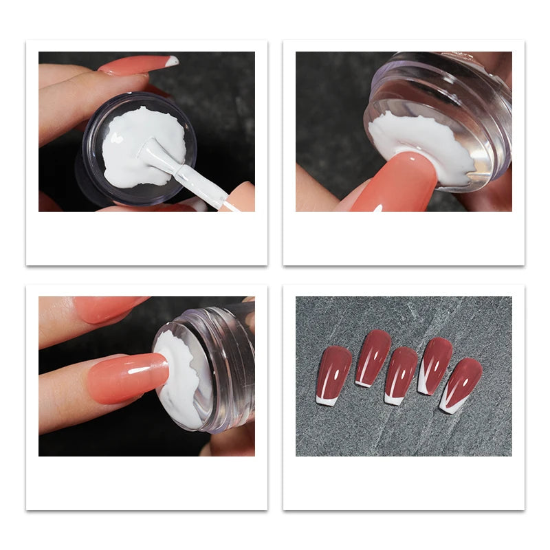 Clear Silicone Nail Stamper with Scraper 2pcs Jelly Silicone Stamp for French Nails Manicuring Kits Nail Art Stamping Tool Set